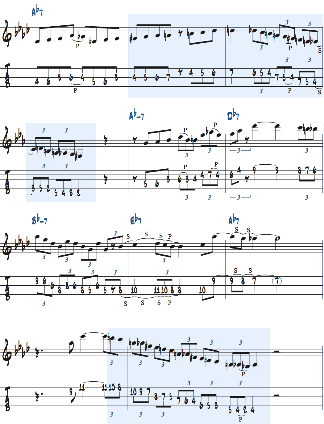 裏コードを想定したアドリブ例楽譜ページ2
