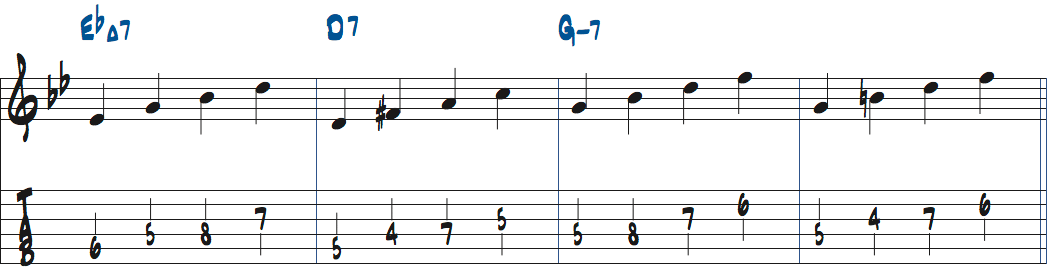 コードトーンを使った練習ルートはじまりの楽譜ページ2