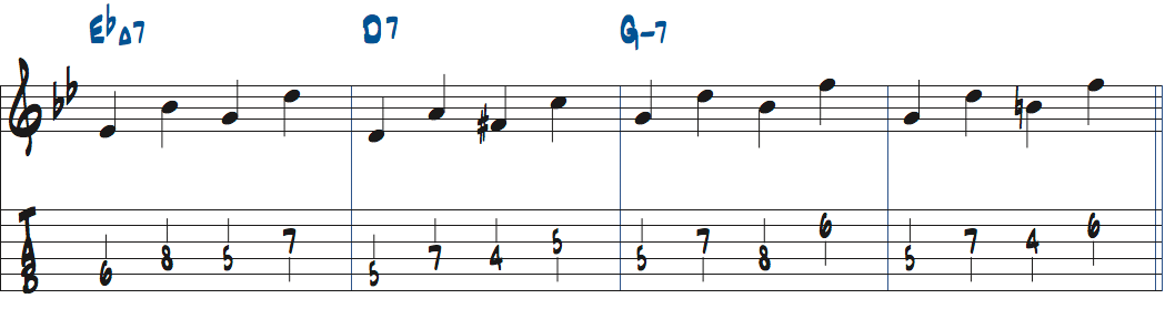 コードトーンを使った練習ランダムに弾く楽譜ページ2