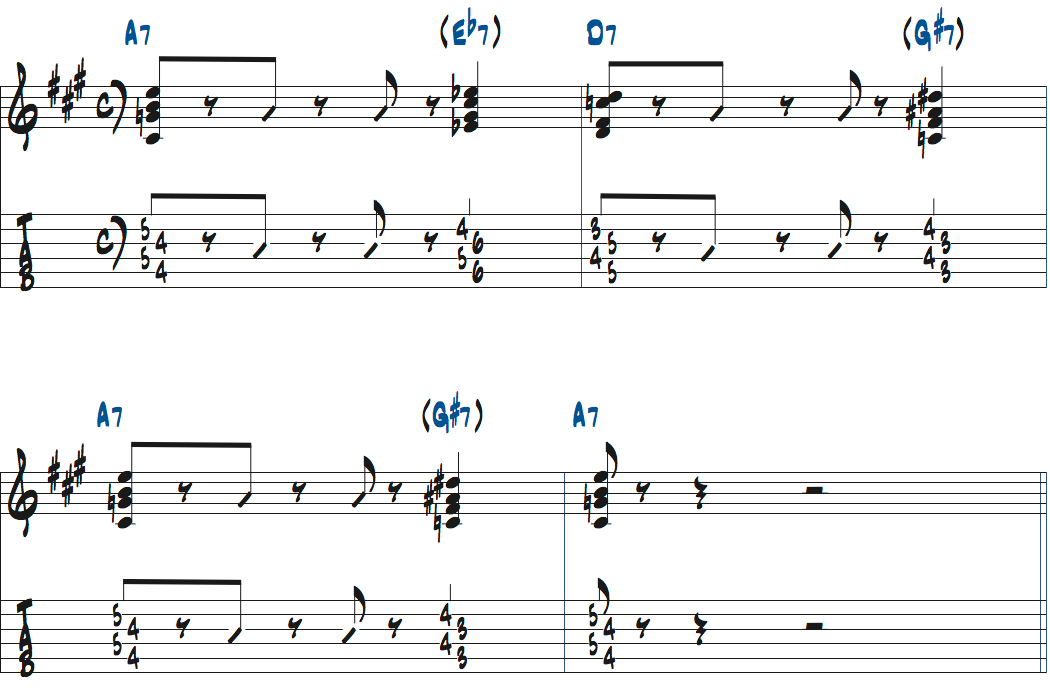 ジョシュ・スミスのクロマチックアプローチをコンピングに活用した楽譜