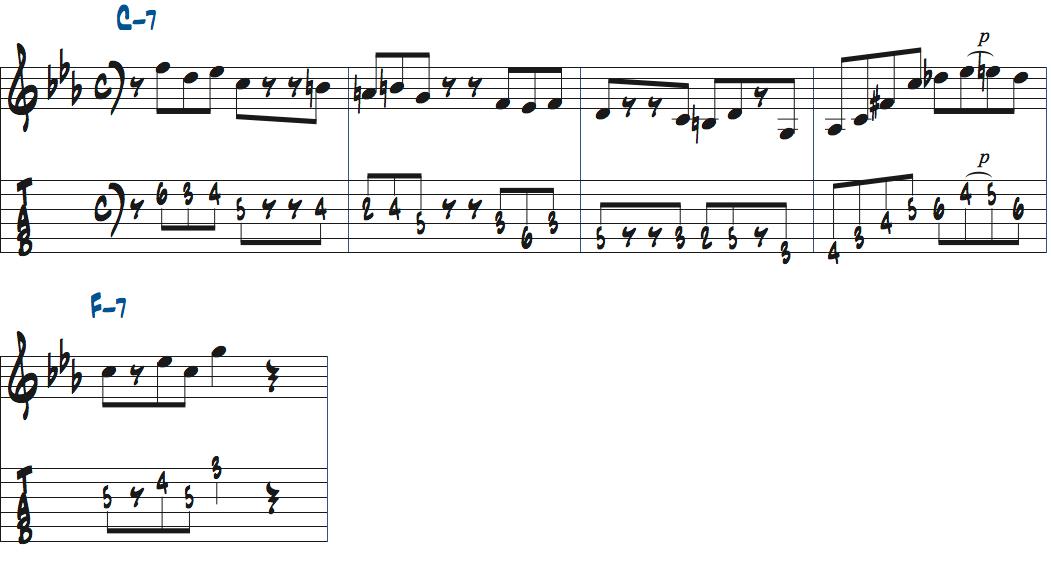 Cオルタードリック3を使ったアドリブ例楽譜