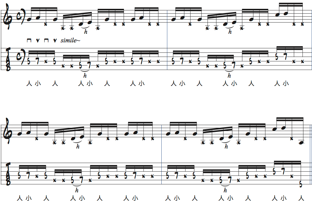ポールジャクソンジュニアのポッピングストリング実例楽譜