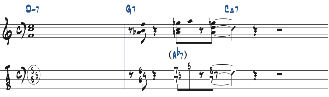 Ab7を活用したコンピング例楽譜