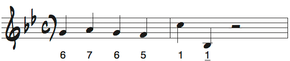 様々なメジャーキーの長いメロディ問題8の解答楽譜