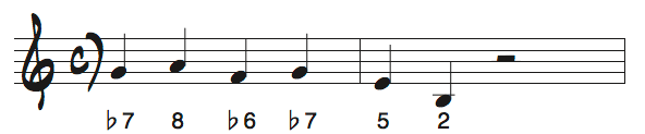 様々なマイナーキーの長いメロディ問題2の解答楽譜