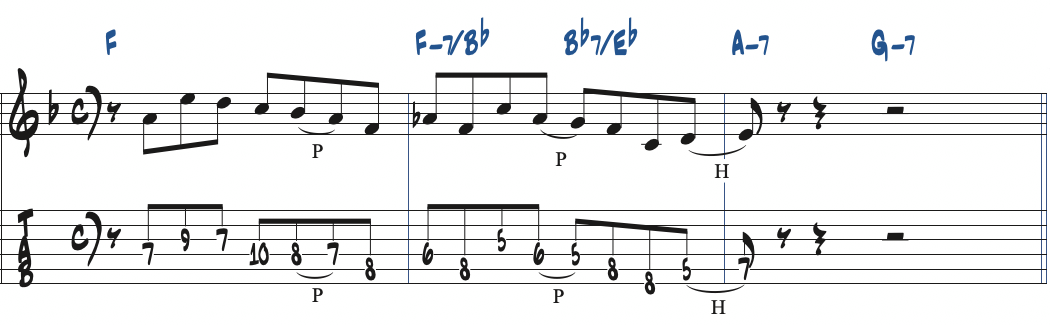 ベースがBb-Ebを弾いた例
