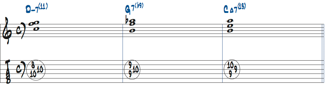 2〜4弦を使ったコンピング例楽譜