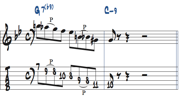 G7-Cm7で使えるリック1楽譜