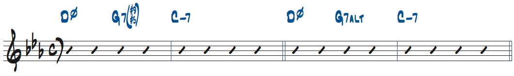 オルタードコードの表記例楽譜