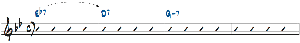 Eb7にした楽譜