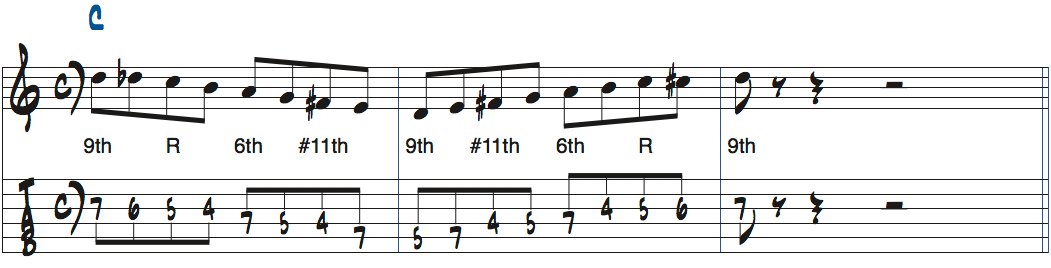 1-6-2-5でのアドリブ例1楽譜