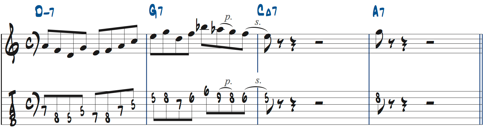 251リックを使った後のフレーズの作り方1楽譜