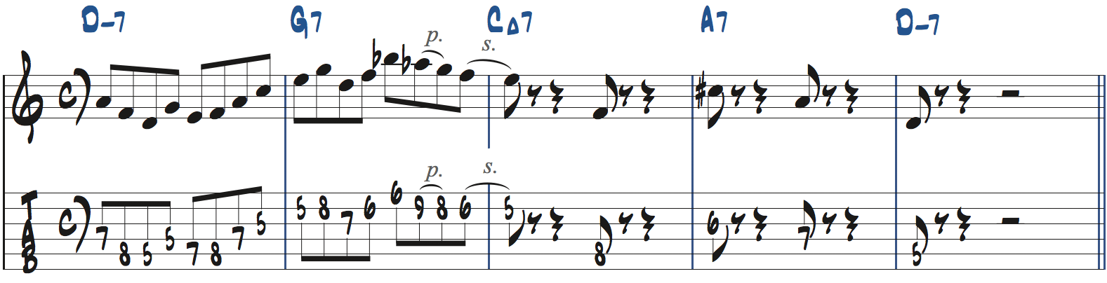 251リックを使った後のフレーズの作り方7楽譜