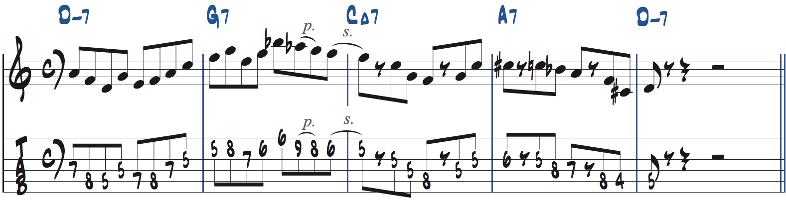 251リックを使った後のフレーズの作り方9楽譜