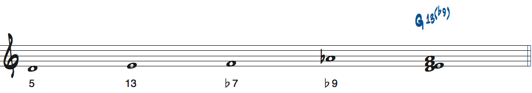 5-13-b7-b9を使ったテトラコード楽譜