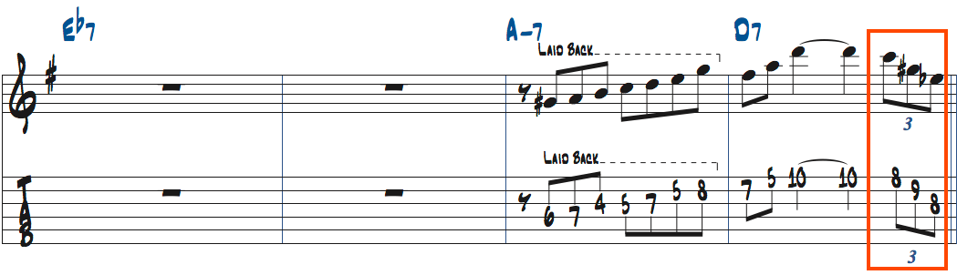 D7で使うAbトライアド楽譜