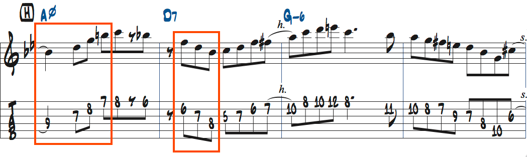 DbMaj7で使うAbトライアド楽譜