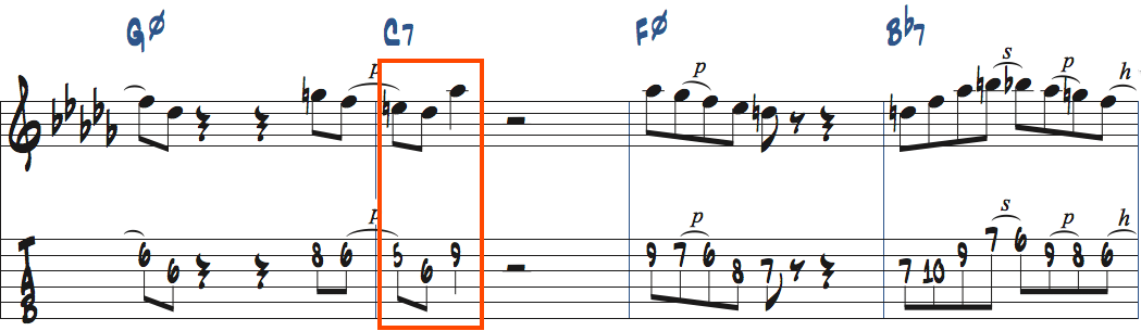 C7で使うDbトライアド楽譜