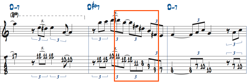 D#dim7で使うBトライアド楽譜