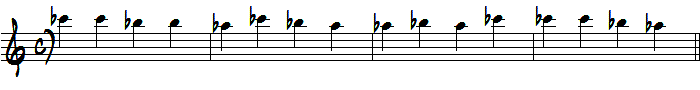 1弦にフラットを使った読譜練習楽譜