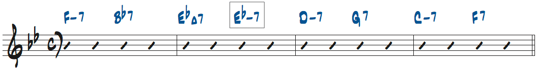 Ebm7にリハモした楽譜