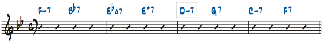 Dm7にリハモした楽譜