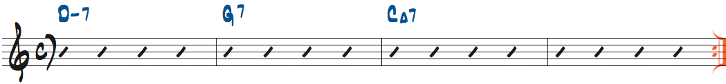 Dm7-G7-CMaj7ループ楽譜