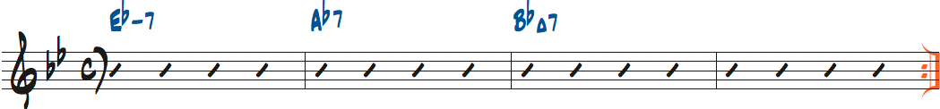 Ebm7-Ab7-BbMaj7楽譜