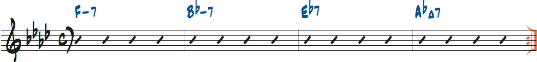 Fm7-Bbm7-Eb7-AbMaj7楽譜