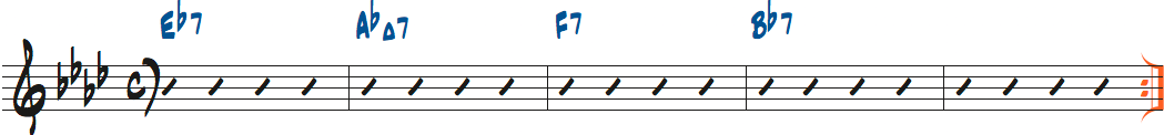 Eb7-AbMaj7-F7-Bb7楽譜