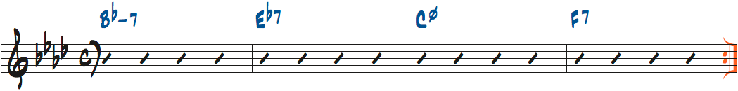 Bbm7-Eb7-Cm7(b5)-F7楽譜