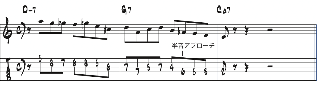 Dm7-G7-CMa7にアレンジした楽譜2