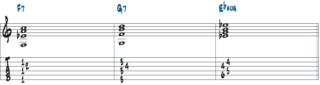 F7-G7-Ebaug楽譜