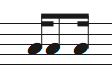 16分の間に8分音符を繋げた例
