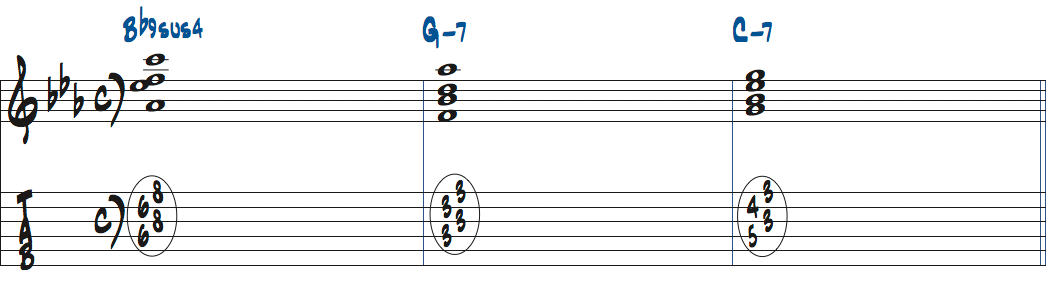 Bb9sus4-Gm7-Cm7楽譜