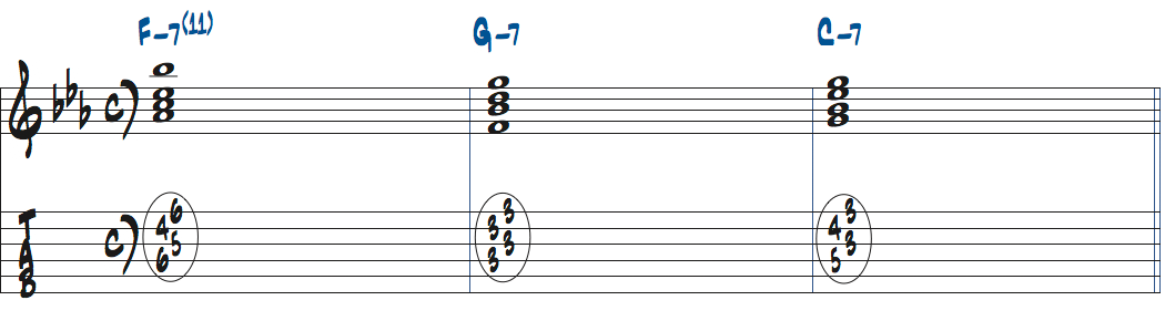 Fm7(11)-Gm7-Cm7楽譜