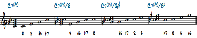 C7(#5)コードクローズヴォイシング