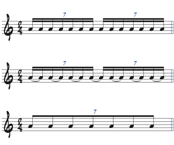 2拍目7連符の作り方楽譜