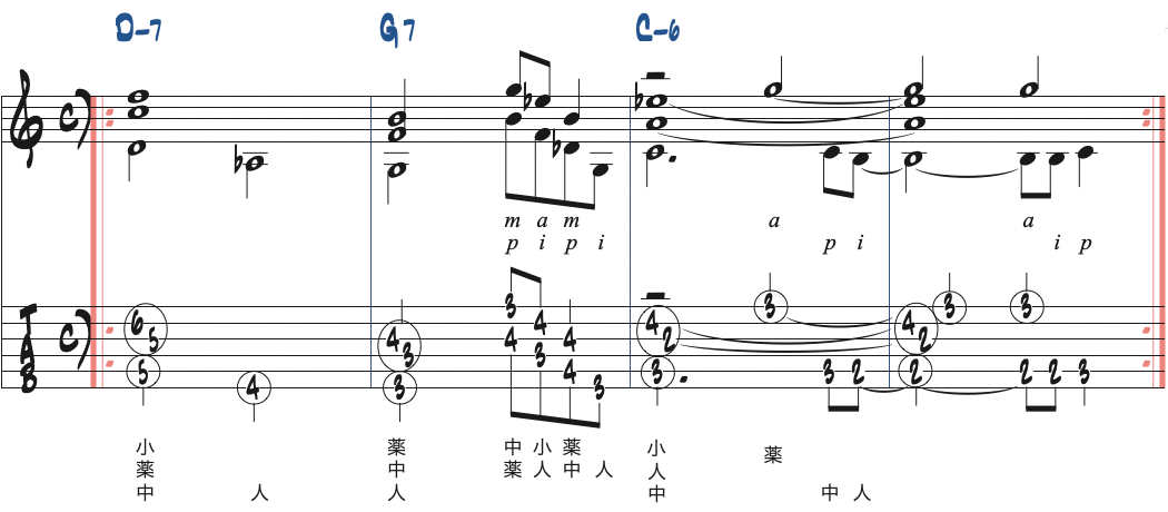 II-V-Iに応用した例楽譜