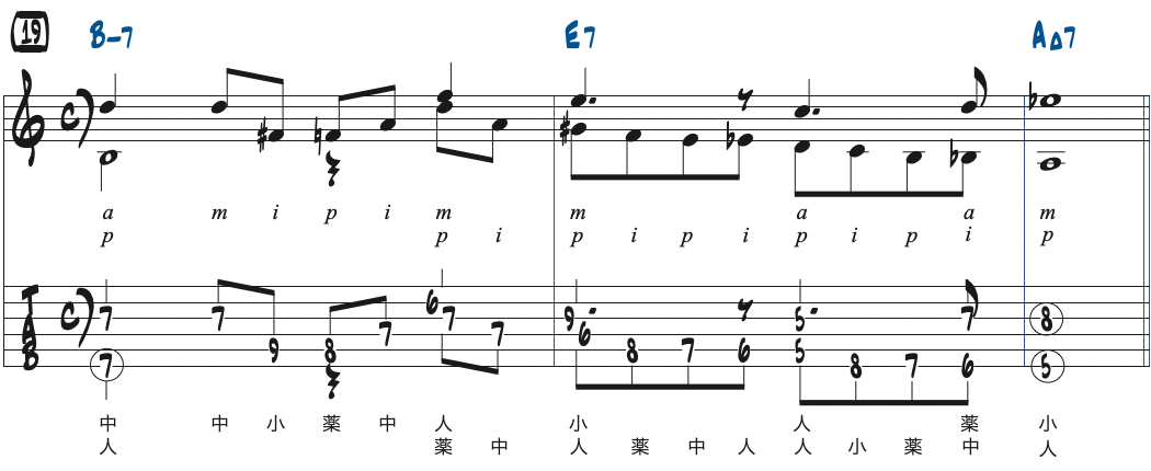 対位法の練習フレーズ19楽譜
