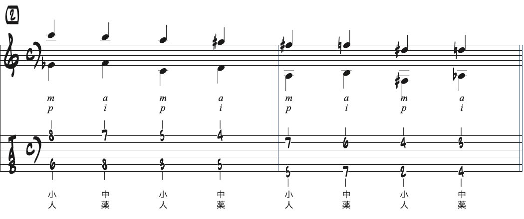 対位法の練習フレーズ2楽譜