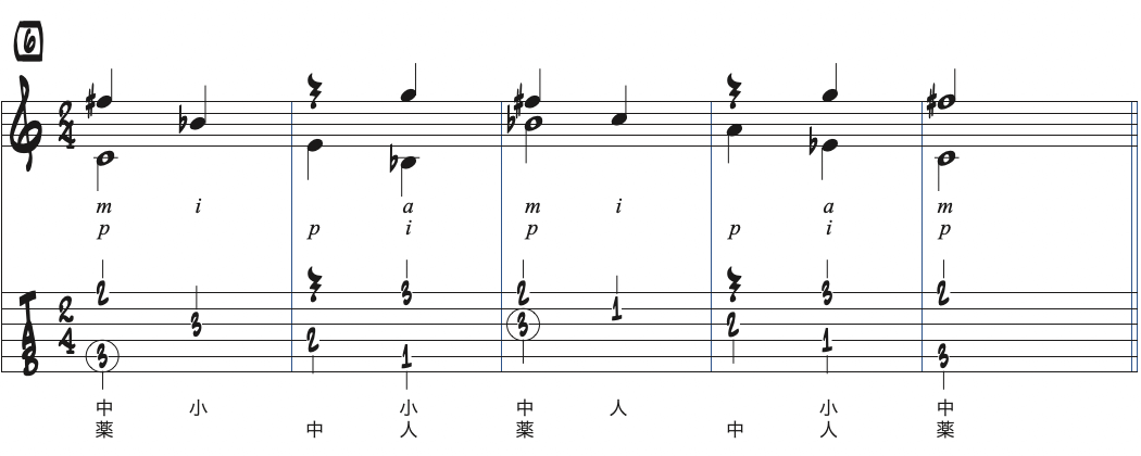 対位法の練習フレーズ6楽譜