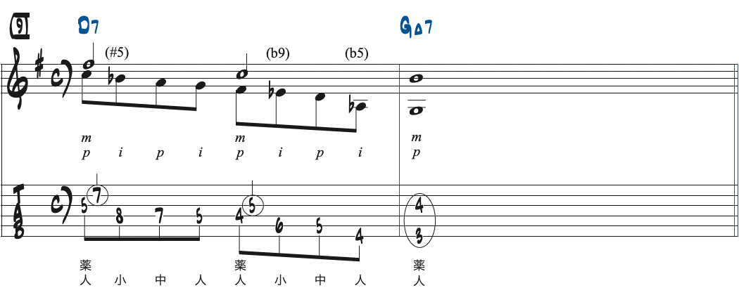 対位法の練習フレーズ9楽譜