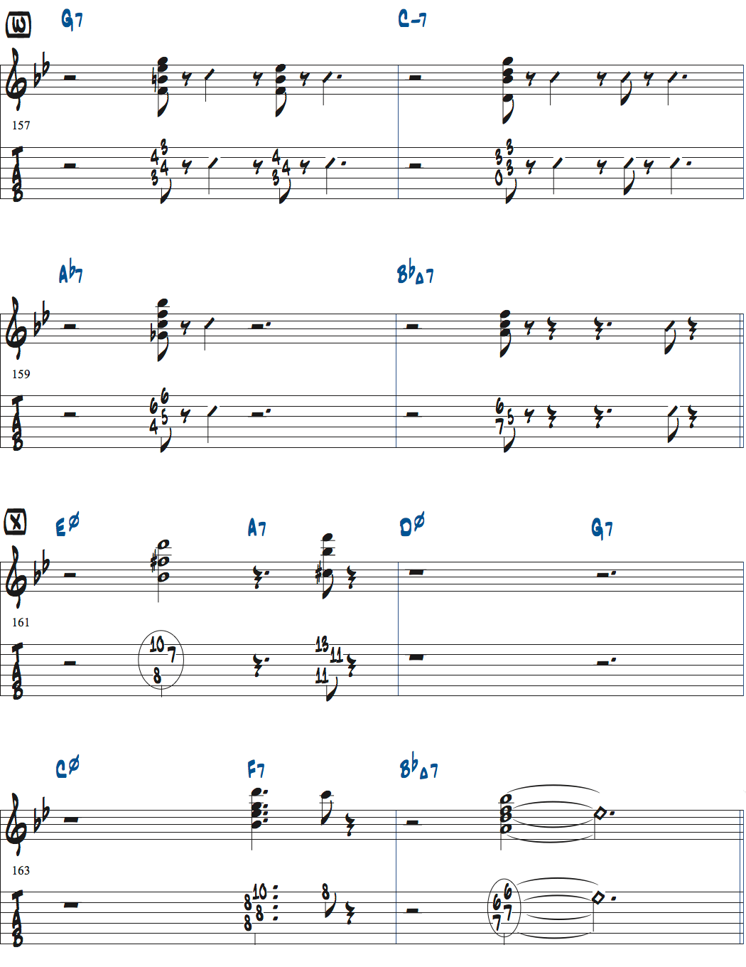 ジョナサン・クライスバーグの星影のステラベースソロのコンピング楽譜ページ6