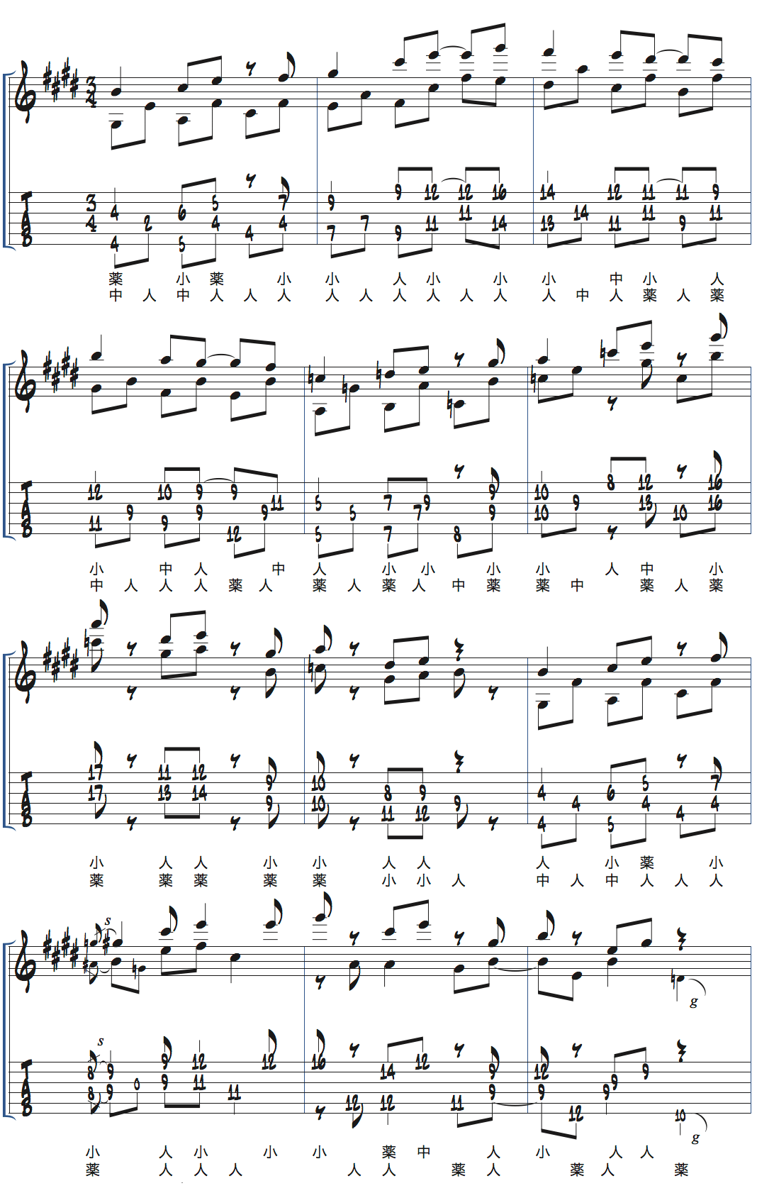 ジュリアン・ラージのGuitar Etude2タブ譜つきギタースコアページ4