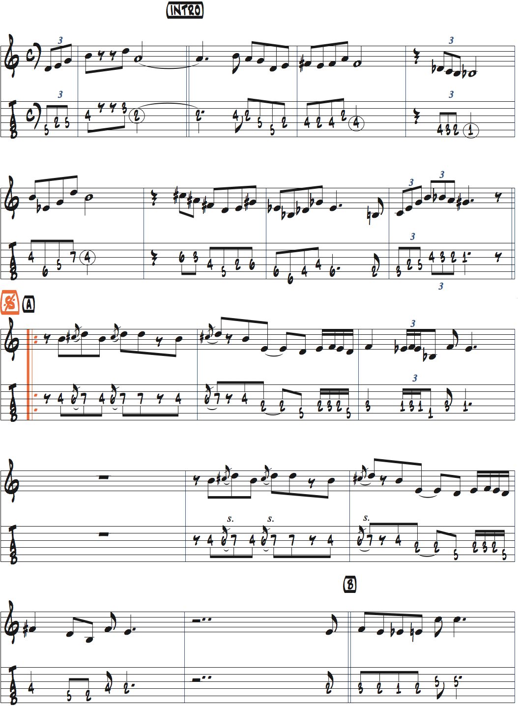 ファッツ・ナヴァロ作曲nostalgiaのメロディ楽譜ページ1
