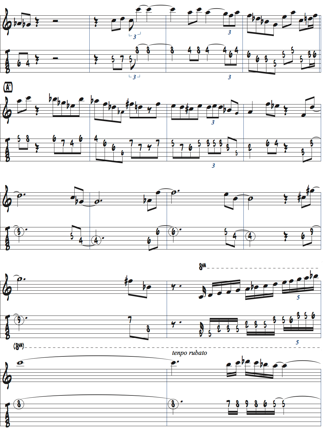 ジョン・コルトレーン作曲26-2の後テーマメロディぺージ2楽譜
