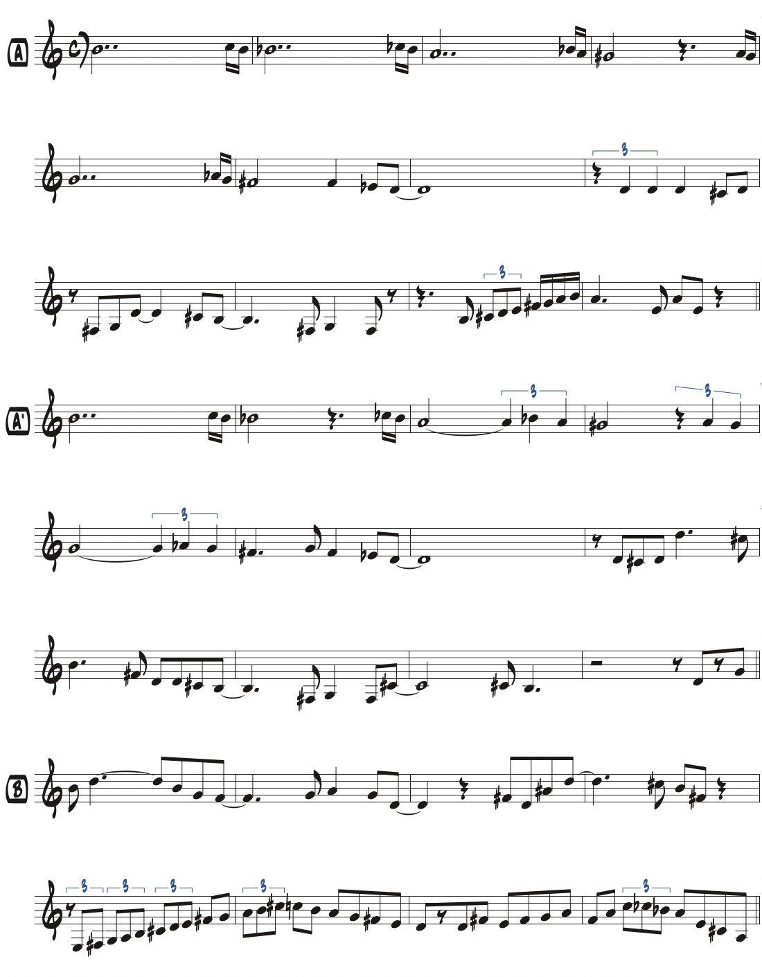 Spiralのメロディ楽譜ページ1