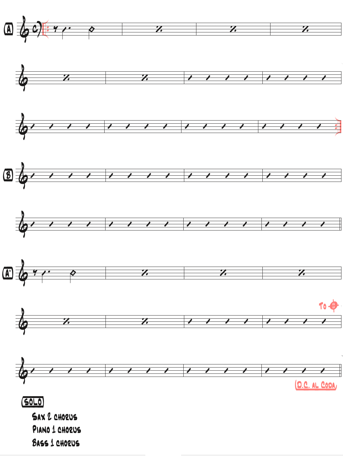 Spiralのサイズ楽譜ページ1