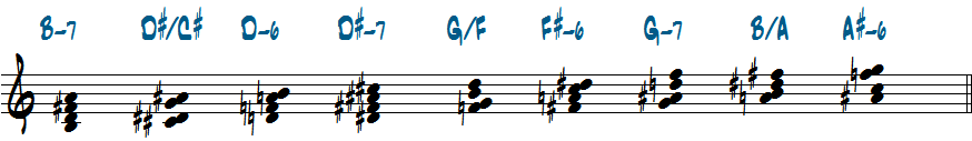 B　メシアンモード　No.3から出来る4和音楽譜